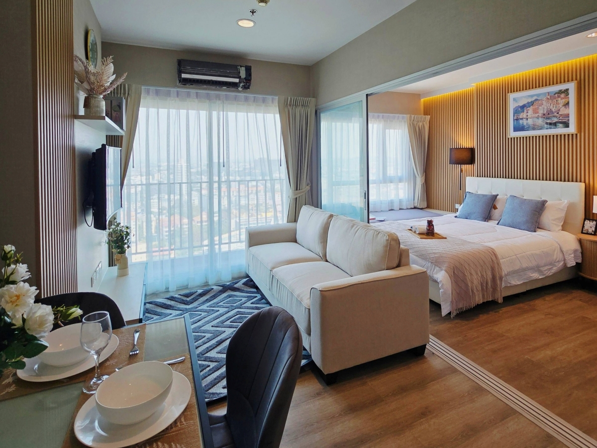 KT0128🌊Centric Sea Pattaya เซ็นทริค ซี พัทยา🌅1ห้องนอน 32ตรม ชั้น25 ตึกB พร้อมเฟอร์นิเจอร์
