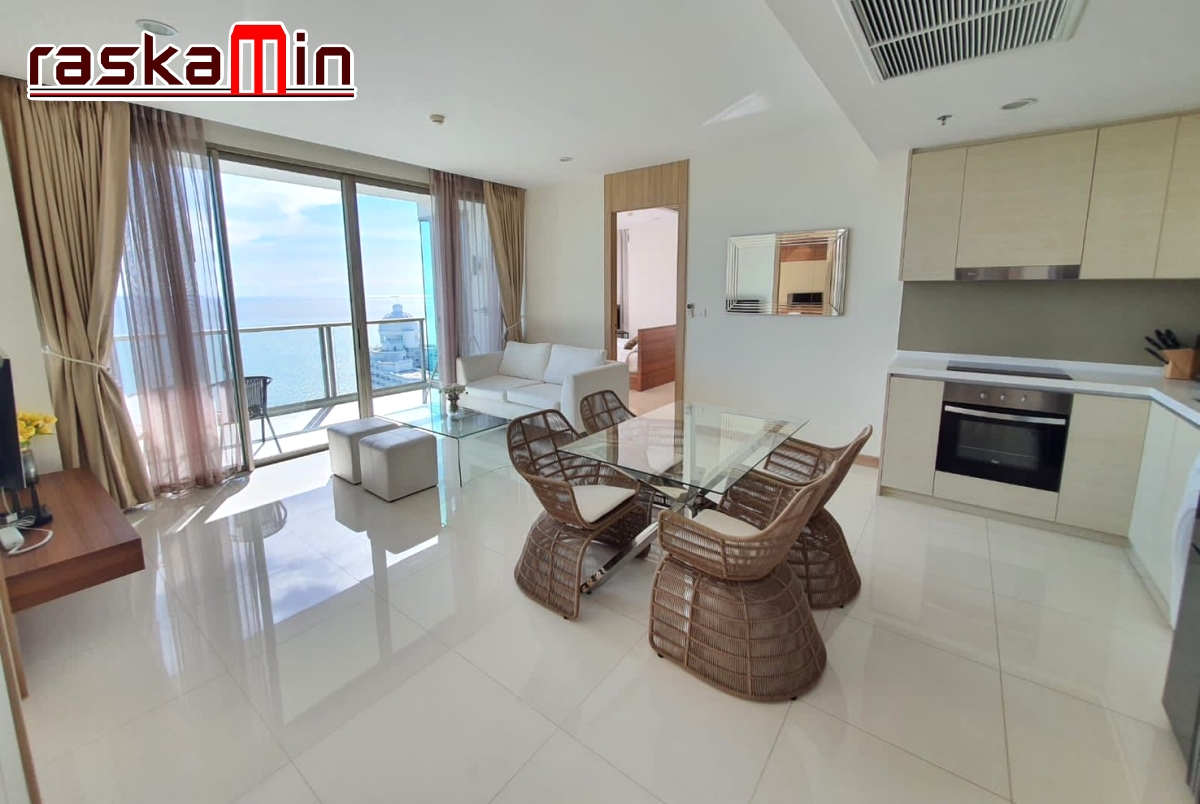 KT0130🌴The Riviera Wongamat พัทยาเหนือ🏄‍♂️2ห้องนอน 86ตรม ตึก A🌊วิวทะเล พร้อมเฟอร์นิเจอร์