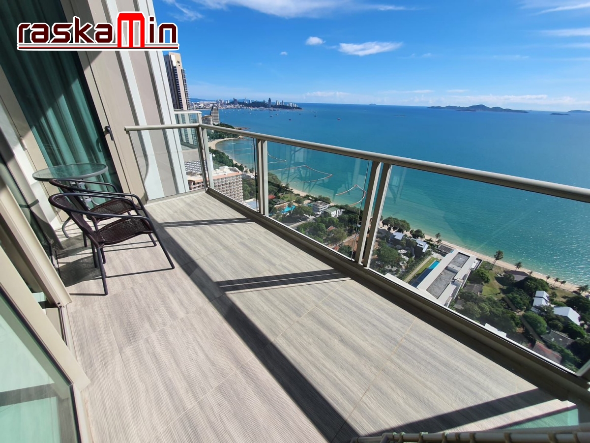 KT0130🌴The Riviera Wongamat พัทยาเหนือ🏄‍♂️2ห้องนอน 86ตรม ตึก A🌊วิวทะเล พร้อมเฟอร์นิเจอร์