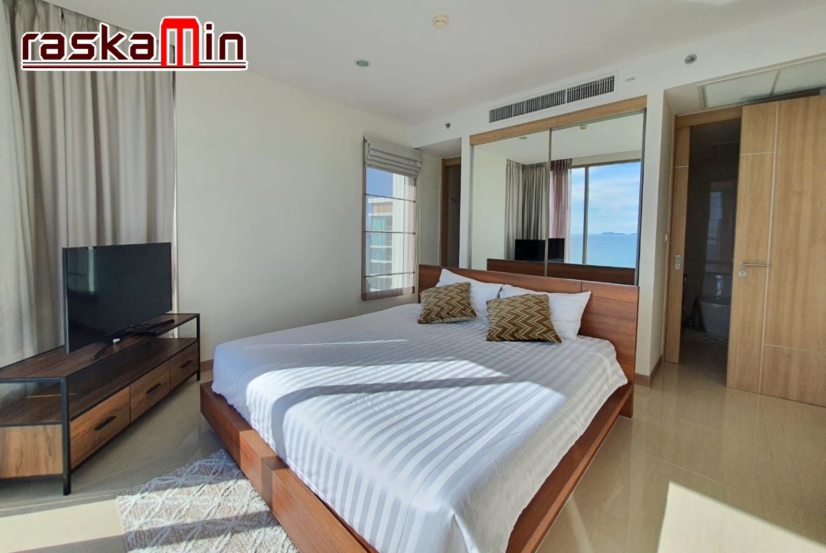 KT0130🌴The Riviera Wongamat พัทยาเหนือ🏄‍♂️2ห้องนอน 86ตรม ตึก A🌊วิวทะเล พร้อมเฟอร์นิเจอร์