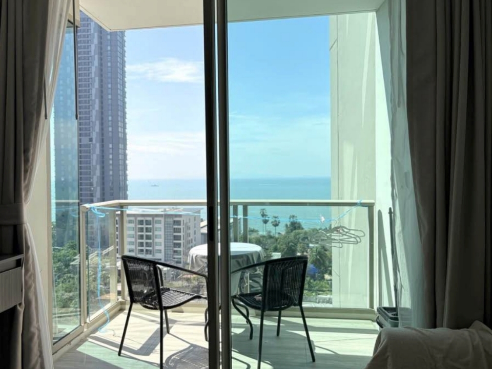 KT0183🌴The Riviera Wongamat🏄‍♂️1ห้องนอน 36ตรม ชั้น12 ตึกB🌊วิวทะเล พร้อมเฟอร์นิเจอร์