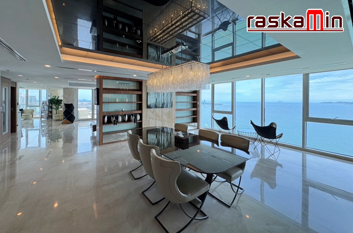 KT0189🌴The Palm Wongamat Beach Pattaya🏄‍♂️Penthouse 4ห้องนอน 634ตรม ตึก A🏖️วิวทะเลทุกห้อง