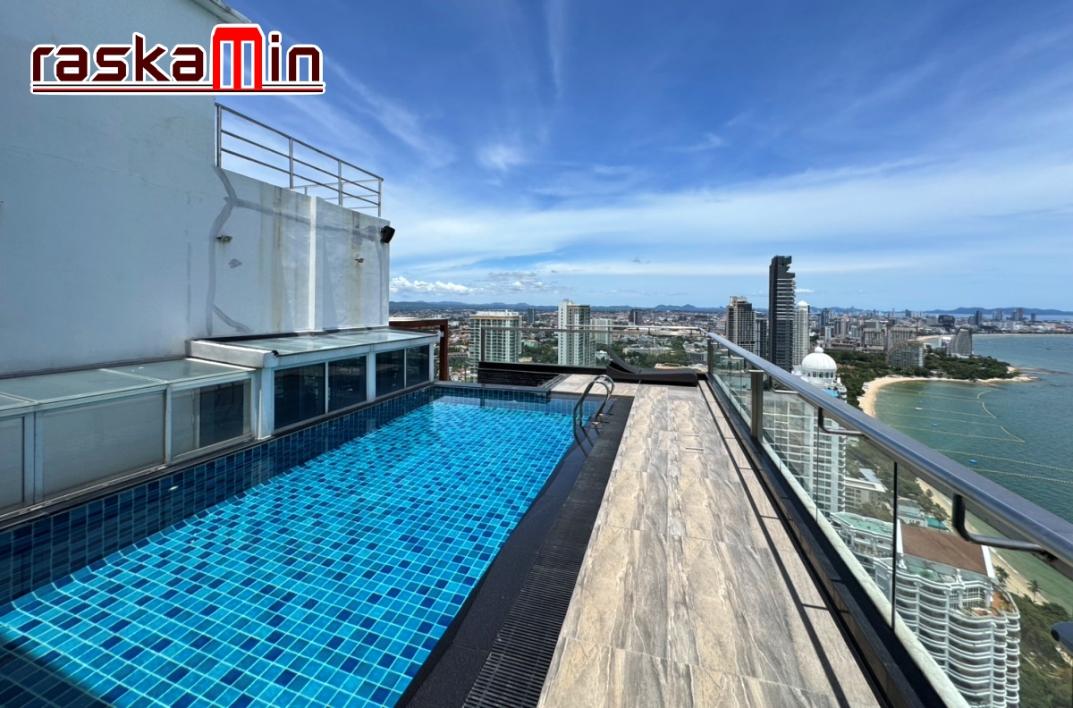 KT0189🌴The Palm Wongamat Beach Pattaya🏄‍♂️Penthouse 4ห้องนอน 634ตรม ตึก A🏖️วิวทะเลทุกห้อง
