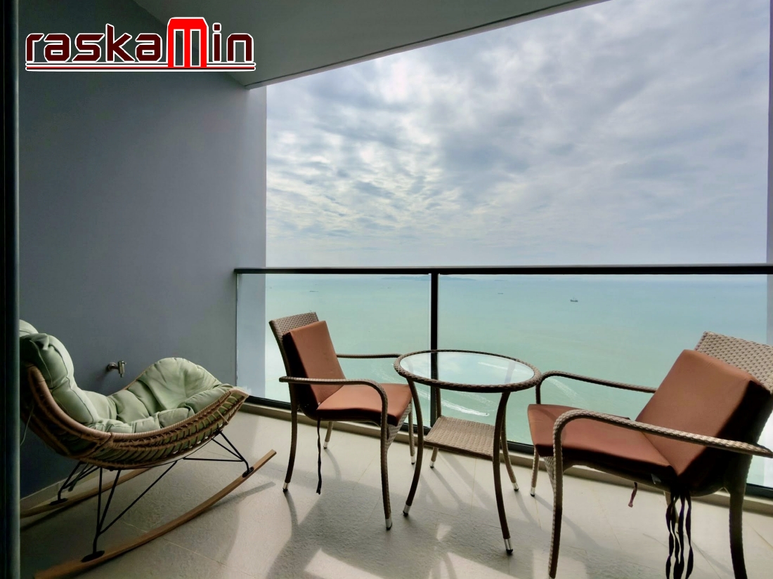 KT0242🏄‍♂️Zire Wongamat🏖️1ห้องนอน 77ตรม ตึก A ชั้น37 พร้อมเฟอร์นิเจอร์🌊วิวทะเล