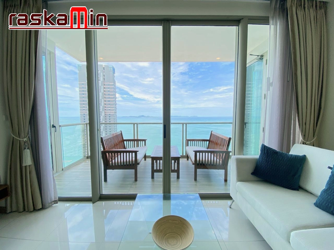 KT0253🌴The Riviera Wongamat🏄‍♂️2ห้องนอน 86ตรม ตึก A ชั้นสูง🌊วิวทะเล พร้อมเฟอร์นิเจอร์