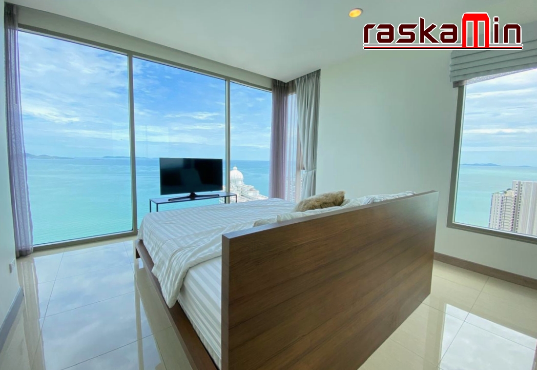 KT0253🌴The Riviera Wongamat🏄‍♂️2ห้องนอน 86ตรม ตึก A ชั้นสูง🌊วิวทะเล พร้อมเฟอร์นิเจอร์