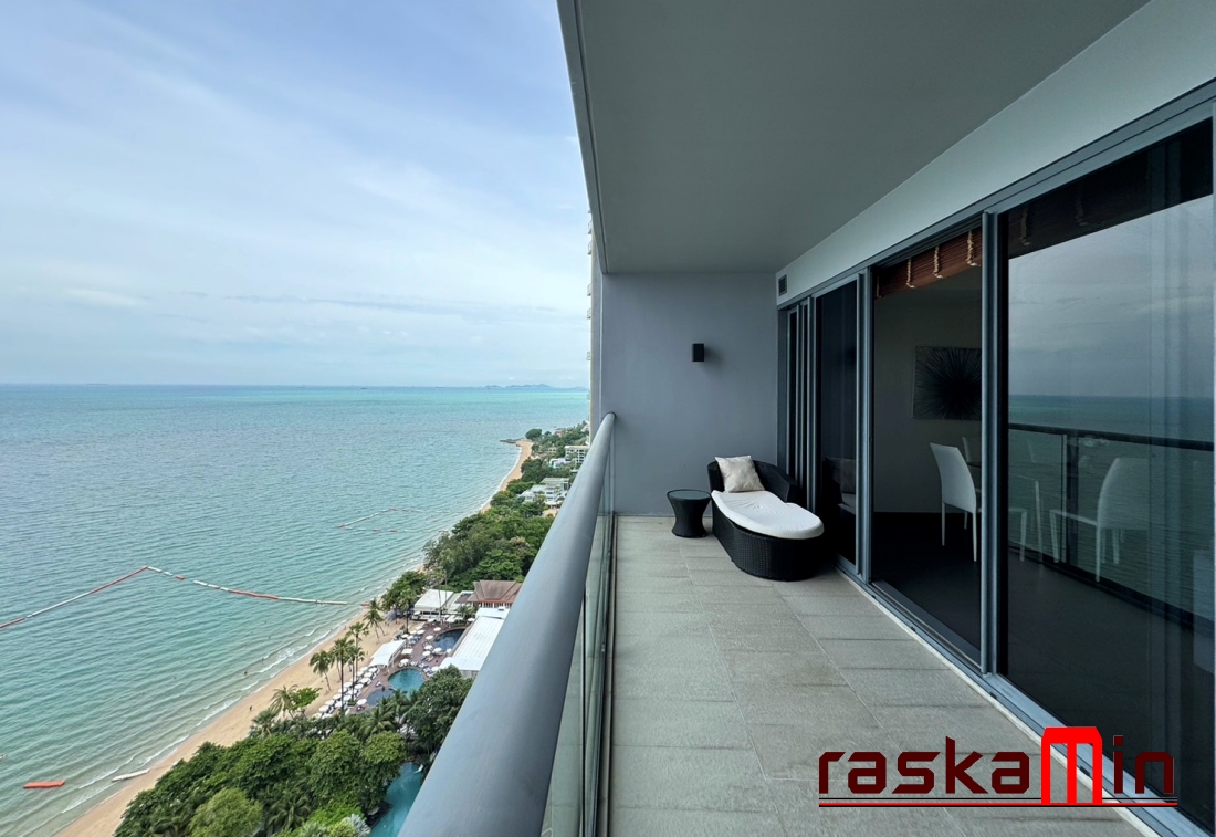 KT0255🏄‍♂️Zire Wongamat🏖️2ห้องนอน 100ตรม ตึก A ชั้นสูง พร้อมเฟอร์นิเจอร์🌊วิวทะเล
