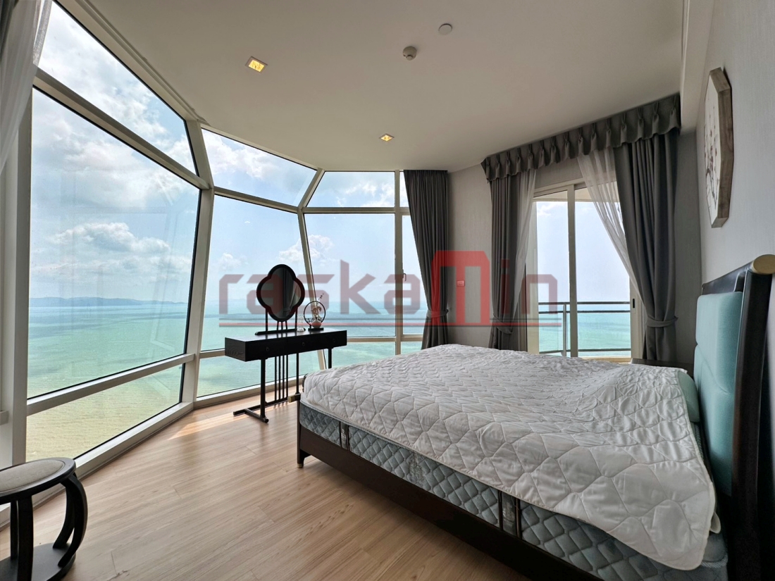 KT0328🌅Reflection Jomtien🐱3ห้องนอน 1ห้องแม่บ้าน 217ตรม ตึกA ชั้นสูง🏖️วิวทะเล ระเบียงกว้าง