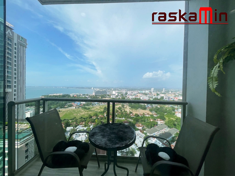 KT0340🌴The Riviera Wongamat🏄‍♂️1ห้องนอน 35.5ตรม ตึก A ชั้นสูง🌊วิวเมือง+ทะเล พร้อมเฟอร์นิเจอร์