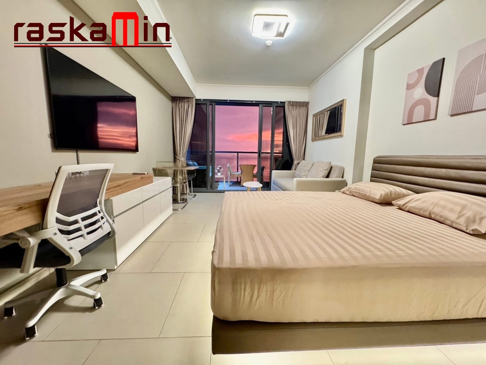 KT0350🏄‍♂️Zire Wongamat🏖️STUDIO 38ตรม ตึก A ชั้นกลาง พร้อมเฟอร์นิเจอร์🌊วิวทะเล