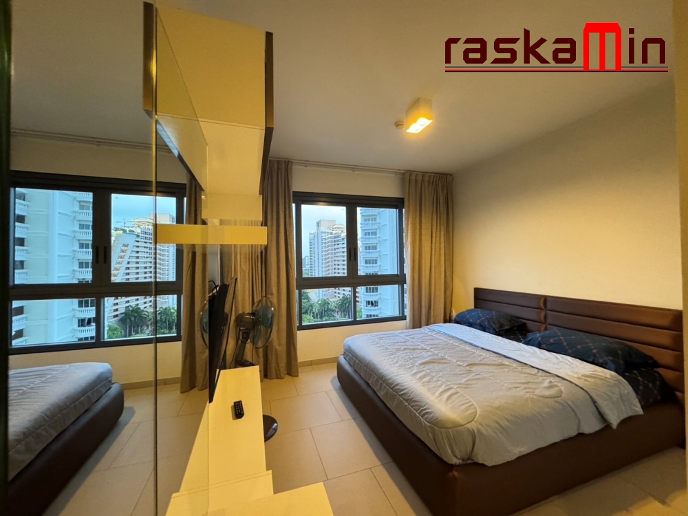 KT0368🏄‍♂️Zire Wongamat🏖️1ห้องนอน 49ตรม ตึก B ชั้นกลาง พร้อมเฟอร์นิเจอร์🌳วิวเมือง