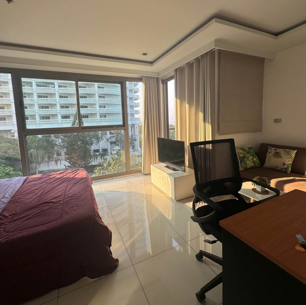 KT0370🌴Wong Amat Tower🏄‍♂️ห้องสตูดิโอ 42ตรม ชั้น6🏖️วิวทะเล พร้อมเฟอร์นิเจอร์