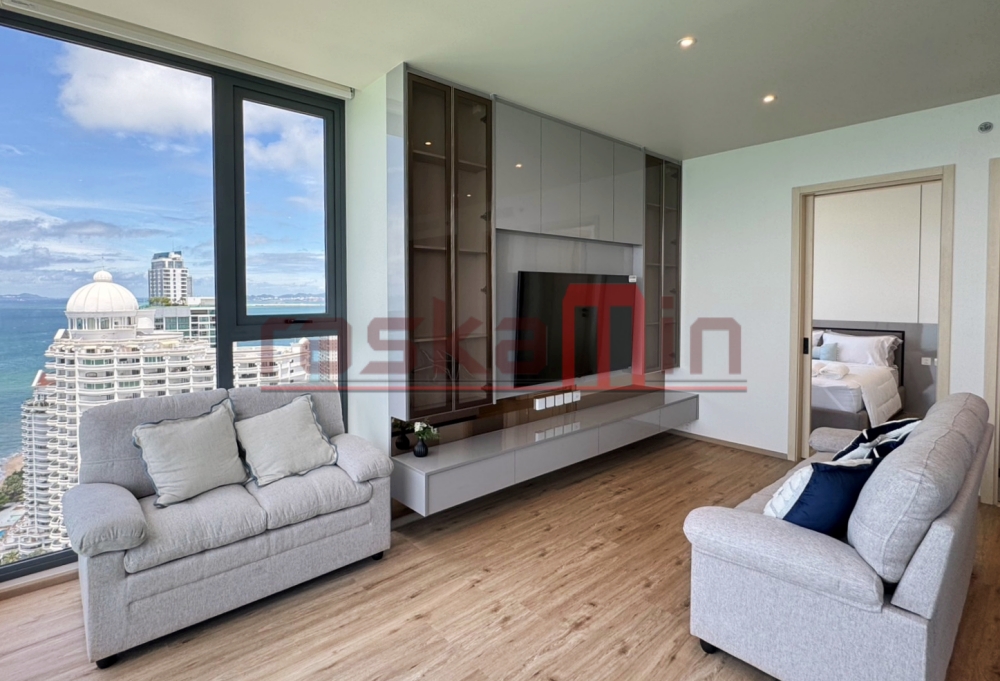 KT0375🏄‍♂️AROM Wongamat🏖️2ห้องนอน 82ตรม ชั้นสูง ห้องมุม🌊วิวทะเล พร้อมเฟอร์นิเจอร์