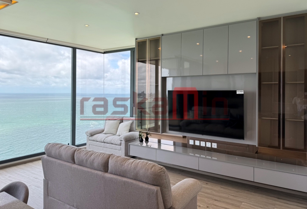 KT0375🏄‍♂️AROM Wongamat🏖️2ห้องนอน 82ตรม ชั้นสูง ห้องมุม🌊วิวทะเล พร้อมเฟอร์นิเจอร์