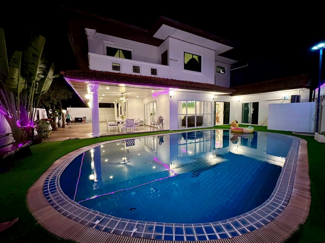 KT0435🏊Pool Villa🏖️ฝั่งหาดจอมเทียน 5ห้องนอน 110ตรว🛋️พร้อมเฟอร์นิเจอร์และเครื่องใช้ไฟฟ้า🏊สระว่ายน้ำ🌳สวนพักผ่อน