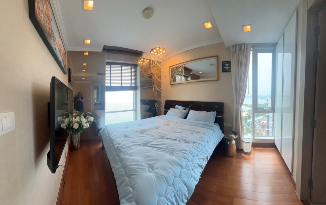 KT0438🌴The Palm Wongamat🏄‍♂️2 ห้องนอน 62ตรม ตึก A ชั้นสูง🌊วิวทะเล🏖️พร้อมเฟอร์นิเจอร์
