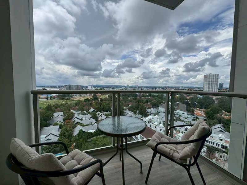 KT0457🌴The Riviera Wongamat🏄‍♂️ห้องสตูดิโอ 27.3ตรม ตึก B ชั้น 15🏖️วิวเมือง พร้อมเฟอร์นิเจอร์